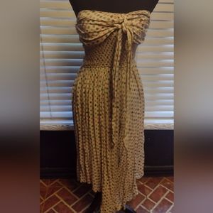 American Rag Sz M strapless stretchy top culottes pull-up polka dot print